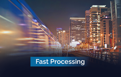 An icon showing fast freelance visa processing in Dubai